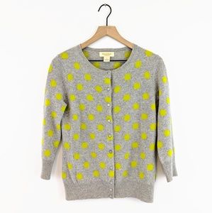 *peck & peck* S cashmere gray polka dot cardigan